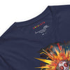 Navy Neck Front View of META HUMAN ROBOTS TECHNICOLOR FIRE Premium Crewneck T-Shirt