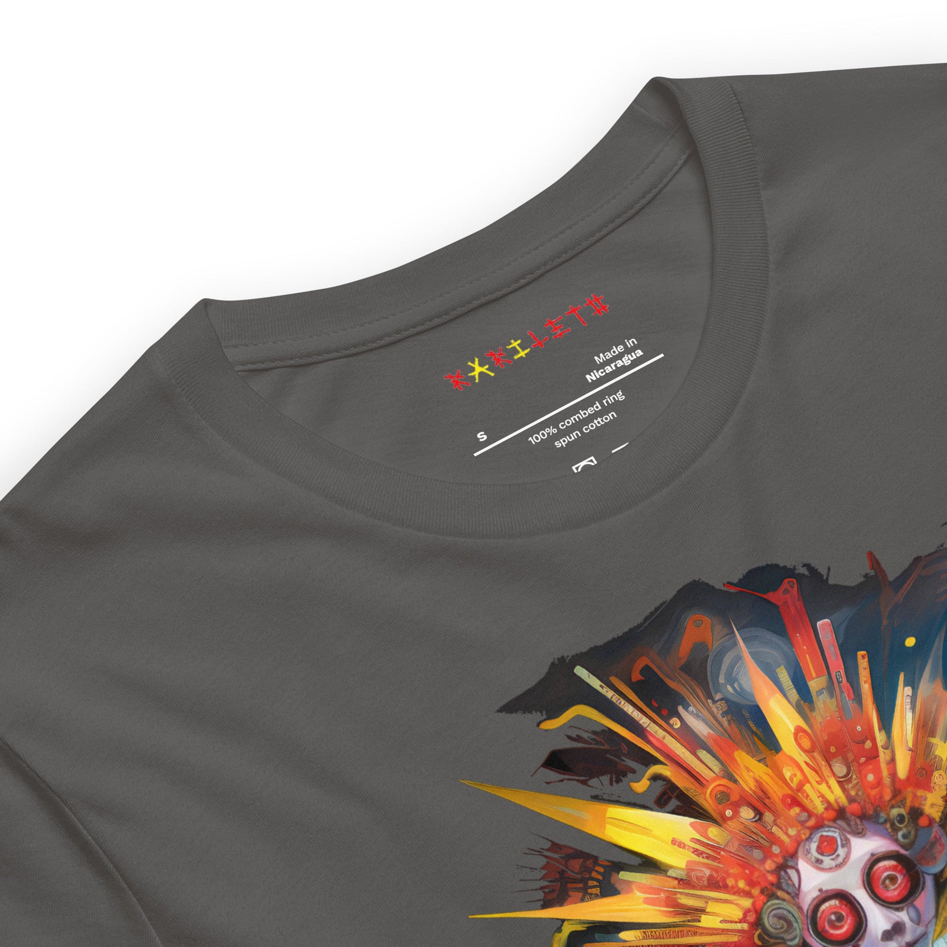 Asphalt Neck Front View of META HUMAN ROBOTS TECHNICOLOR FIRE Premium Crewneck T-Shirt