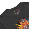 Dark Gray Heather Neck Front View of META HUMAN ROBOTS TECHNICOLOR FIRE Premium Crewneck T-Shirt