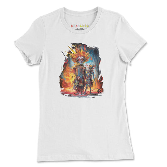 META HUMAN ROBOTS TECHNICOLOR Premium Tee in White - Rarileto - Front View