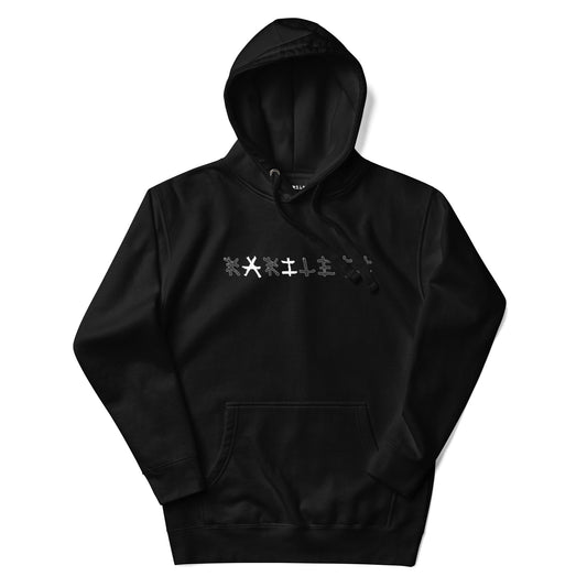 MISFIT PANDA Hoodie in Black - Rarileto - Front View