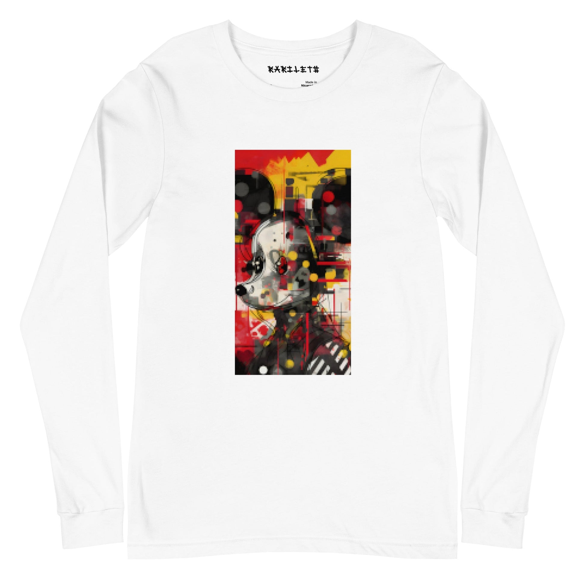 Front View White: MOUSE Long Sleeve Tee in White
