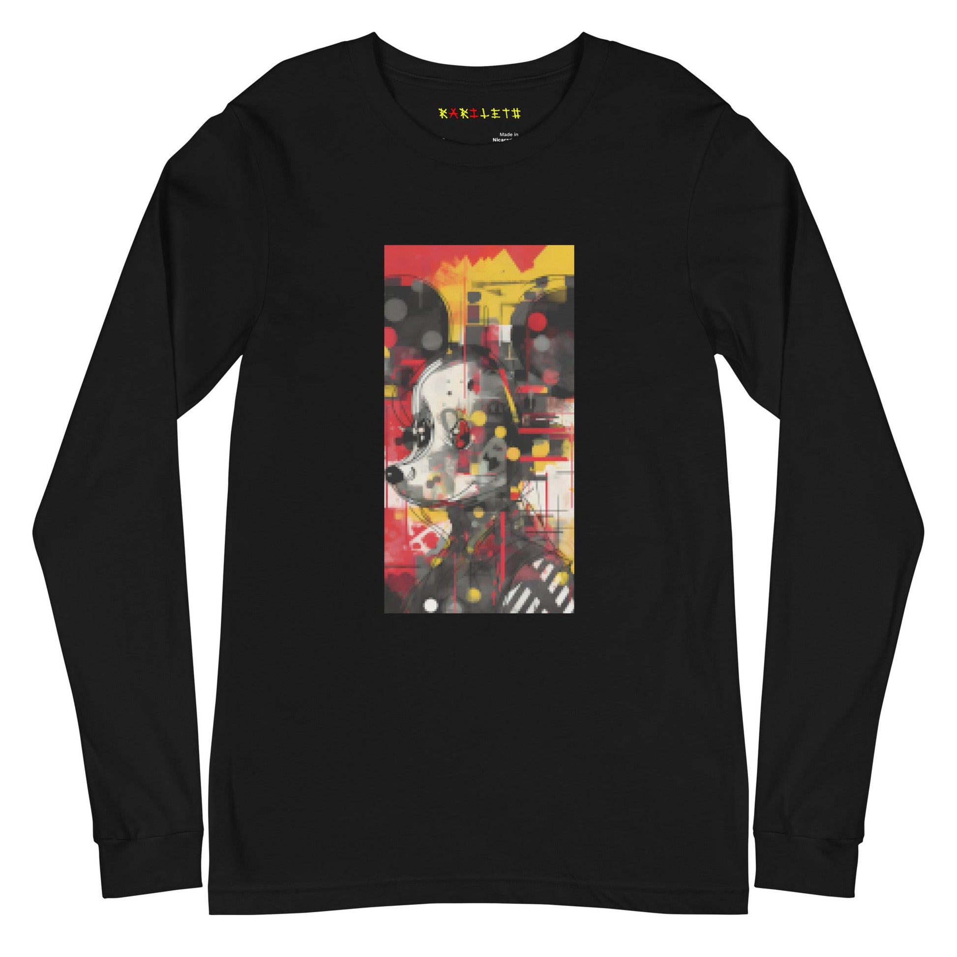 Front View Black: MOUSE Long Sleeve Tee in Black
