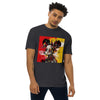 MOUSE Premium Heavyweight T-Shirt - Color Charcoal Heather - Front View on Model - Rarileto
