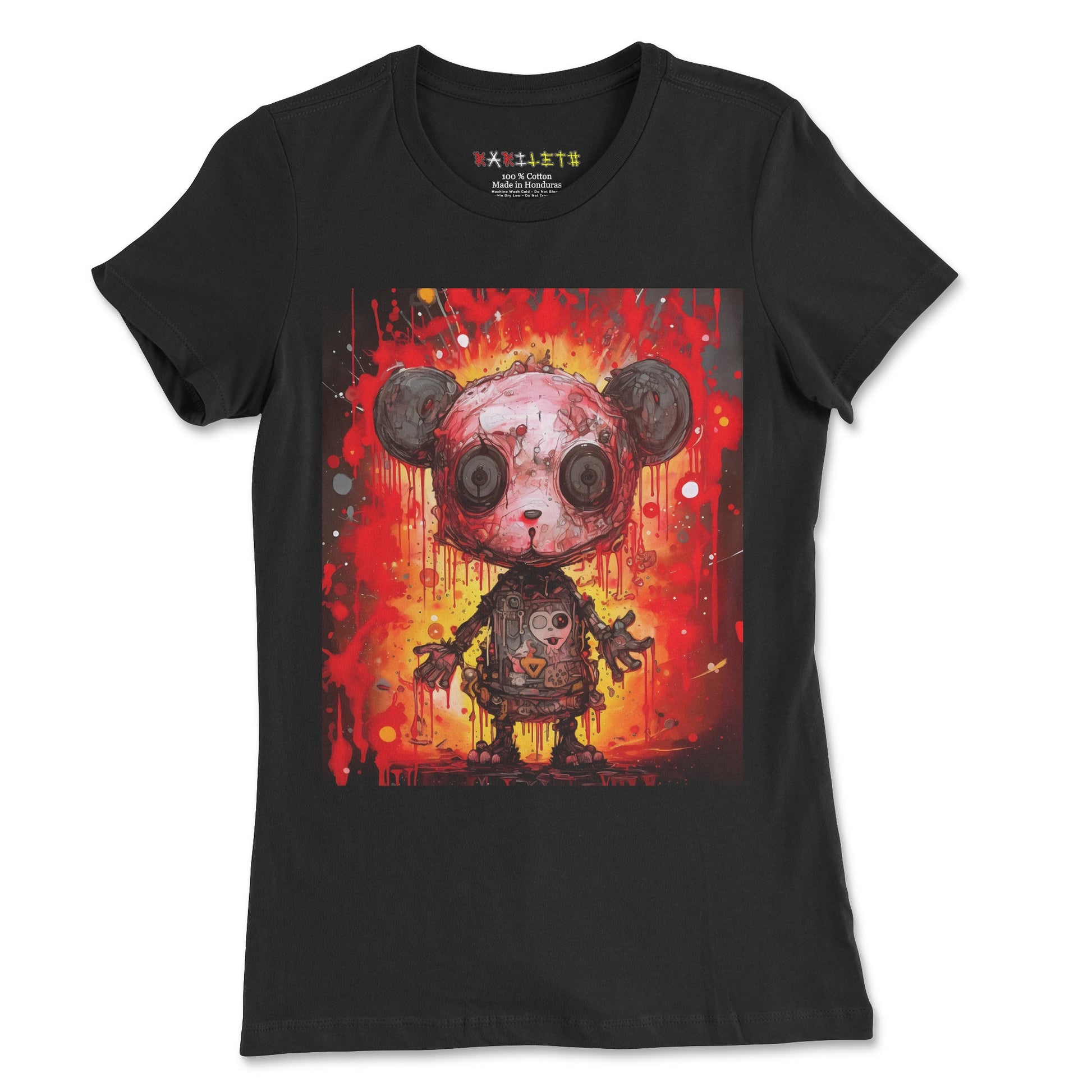 PANDA Premium Tee in Black - Front View