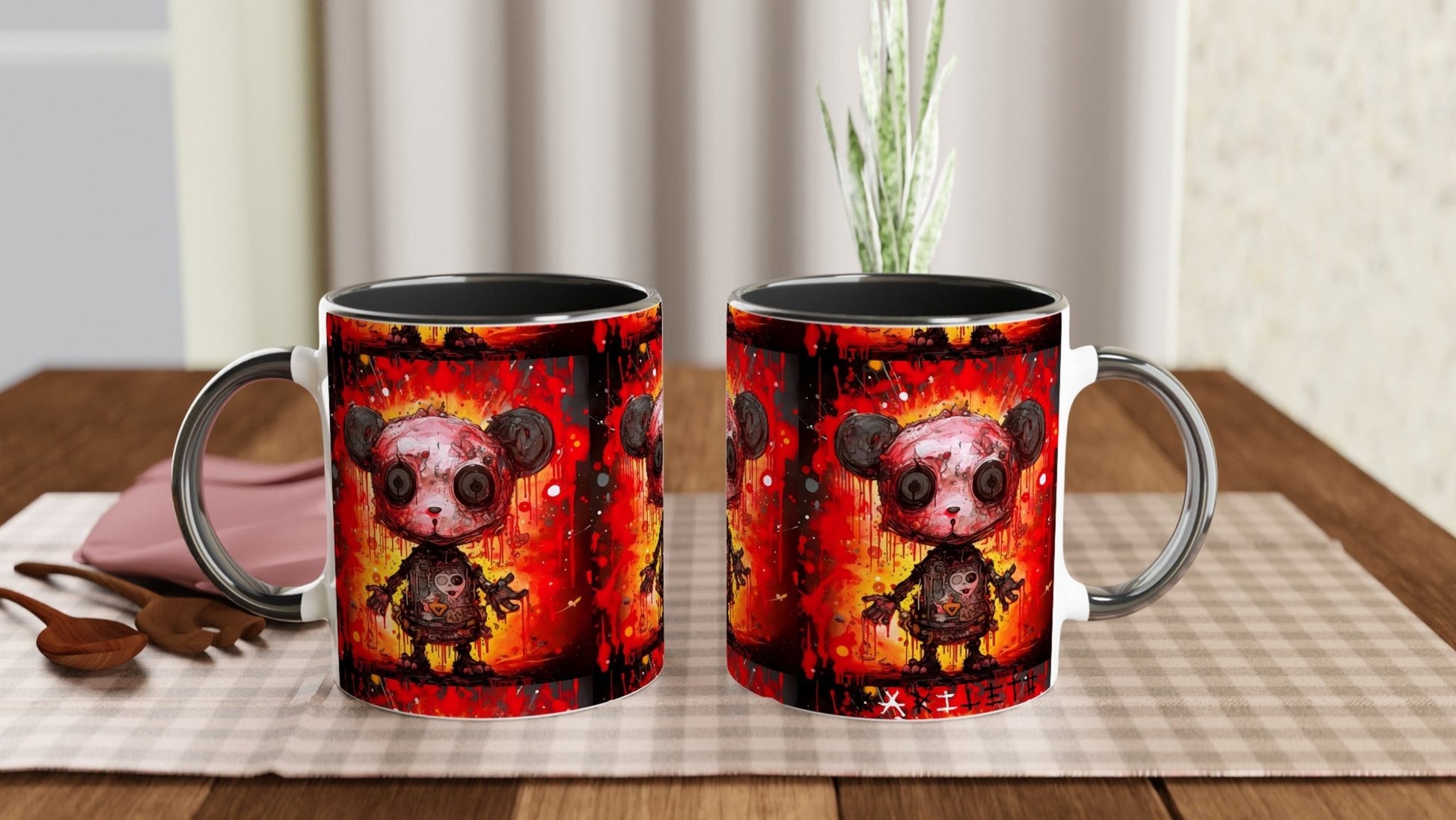 PUNK PANDA Mug with Color Inside - Rarileto