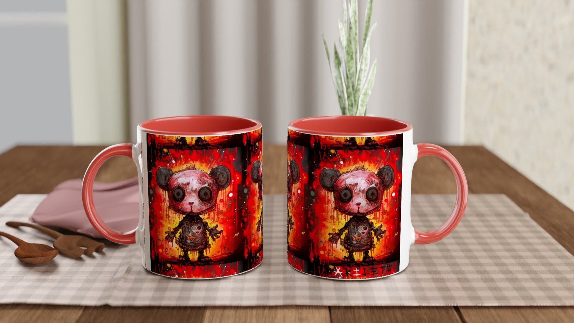 PUNK PANDA Mug with Color Inside - Rarileto