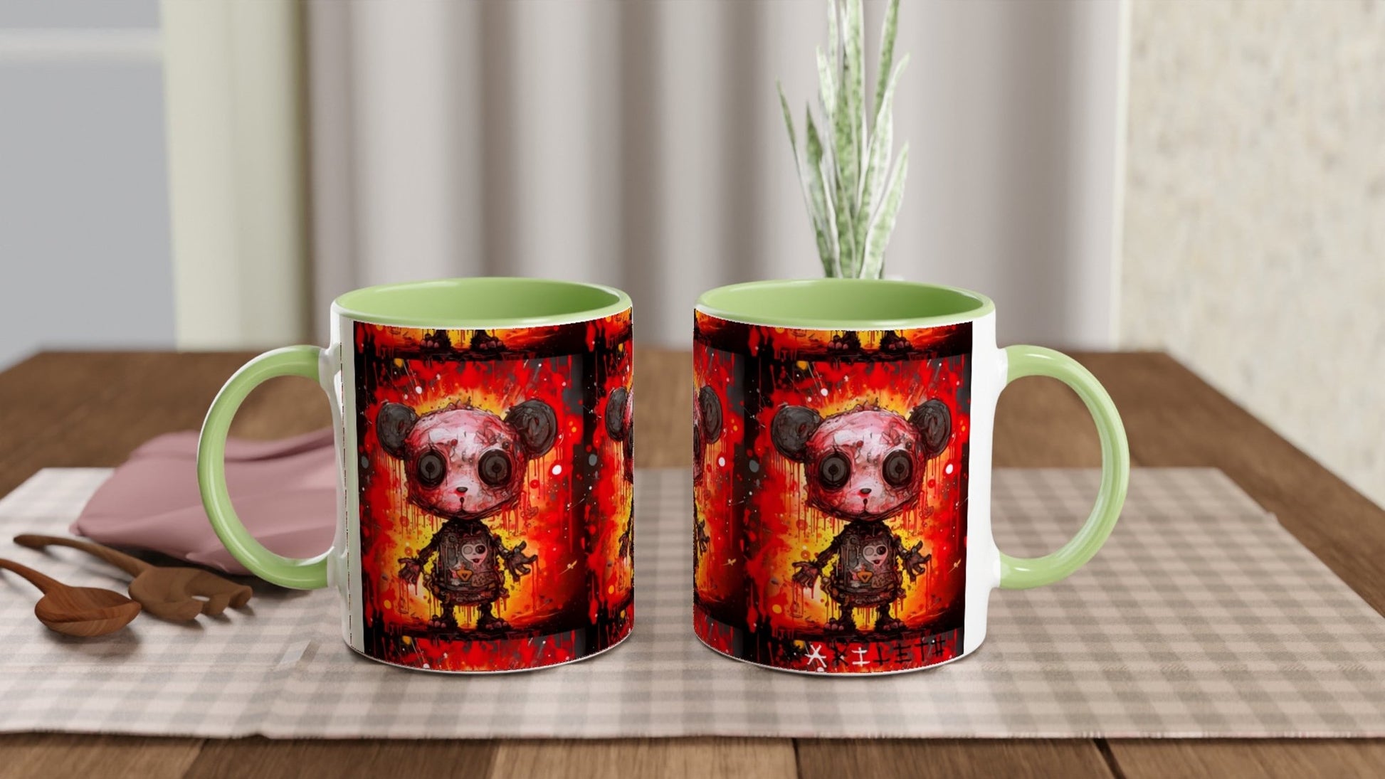 PUNK PANDA Mug with Color Inside - Rarileto