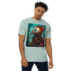 PUNK ROBOT BIRD Premium Heavyweight T-Shirt - Color Agave - Front View on Model - Rarileto
