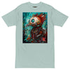 PUNK ROBOT BIRD Premium Heavyweight T-Shirt - Color Agave - Front View - Rarileto
