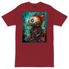 PUNK ROBOT BIRD Premium Heavyweight T-Shirt - Color Brick Red - Front View - Rarileto
