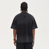 PYRO Unisex Boxy Tie - Dyed T-Shirt - Color Black - Back View on Model - Rarileto