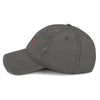 Left Side: RARILETO Distressed Dad Hat in Charcoal Grey - Left Side View - Rarileto