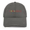 Front: RARILETO Distressed Dad Hat in Charcoal Grey - Front View - Rarileto