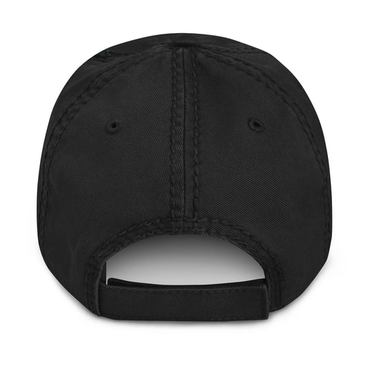 Back: RARILETO Distressed Dad Hat in Black - Back View - Rarileto