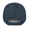 Back: RARILETO Distressed Dad Hat in Navy - Back View - Rarileto