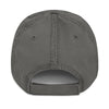 Back: RARILETO Distressed Dad Hat in Charcoal Grey - Back View - Rarileto