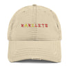 Front: RARILETO Distressed Dad Hat in Khaki - Front View - Rarileto