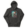 REBELLIOUS ROBO-BIRD Hoodie in Charcoal Heather - Rarileto - Front View