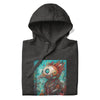 REBELLIOUS ROBO-BIRD Hoodie in Charcoal Heather - Rarileto - Folded View