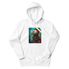 REBELLIOUS ROBO-BIRD Hoodie in White - Rarileto - Front View