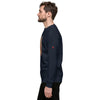 Male Model Side View: ROBOT ANGEL Sweatshirt in Navy on Male Model