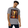 ROBOT ANGELS Premium Heavyweight T-Shirt - Color Carbon Grey - Front View on Model - Rarileto
