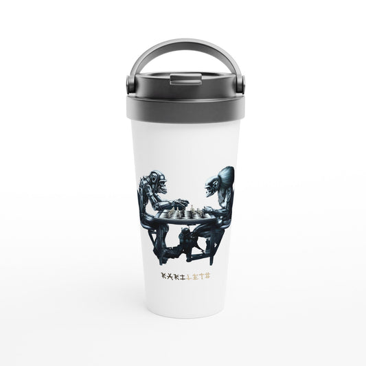 ROBOT APES PLAYING CHESS Travel Mug - Rarileto