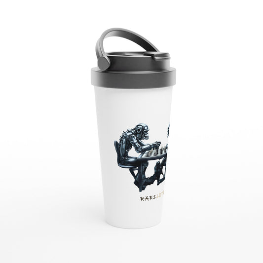 ROBOT APES PLAYING CHESS Travel Mug - Rarileto