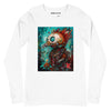 Front View White: ROBOT CHICKEN CYBORG Long Sleeve Tee in White
