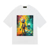 ROBOT EYE Unisex Earth Tone Loose Fit FOG T-Shirt - Rarileto - White Front View