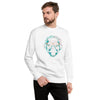 Male Model Front: SMART APE Sweatshirt in White on Male Model