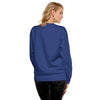 Female Model Back: SMART APE Sweatshirt in Team Royal on Female Model