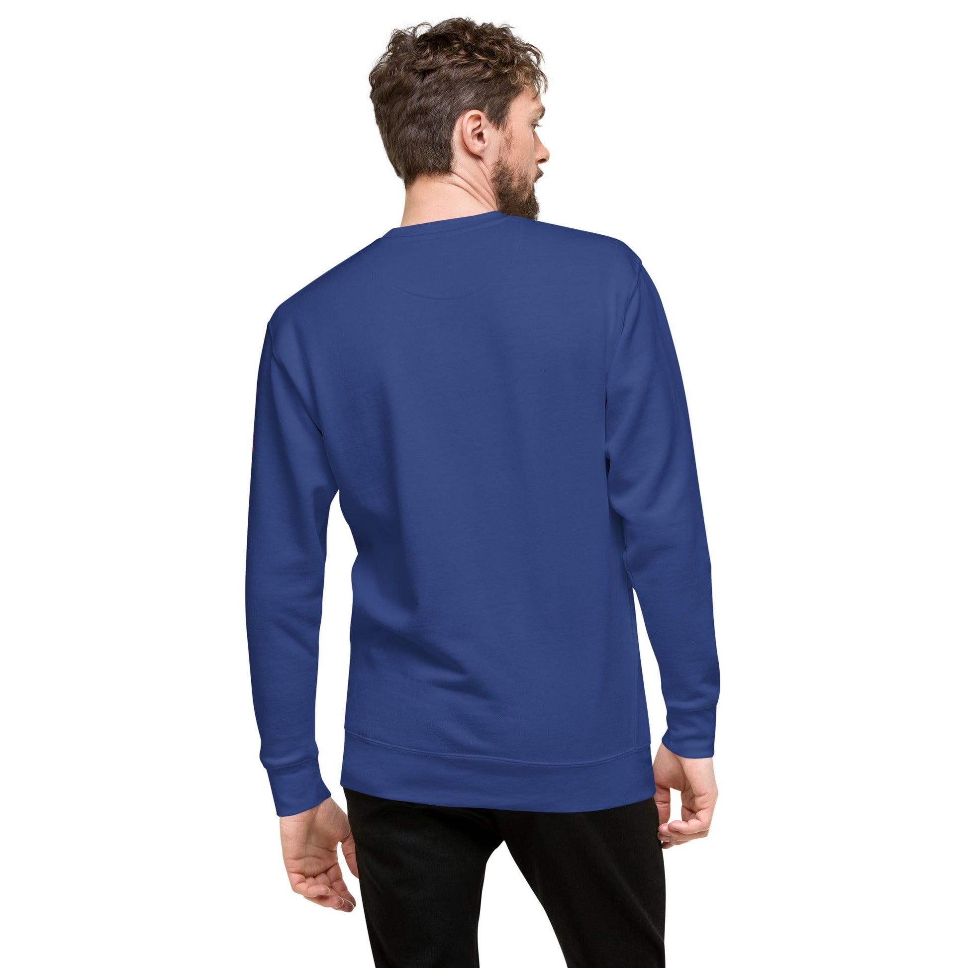 Male Model Back: SMART APE Sweatshirt in Team Royal on Male Model