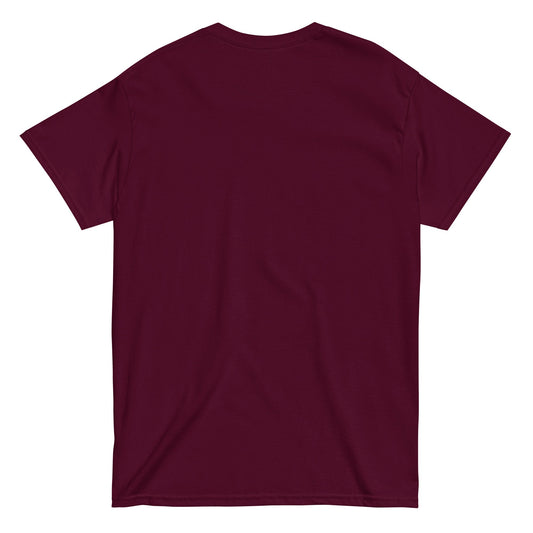 SPACE INVADER Classic T-Shirt in Maroon - Rarileto - Back View