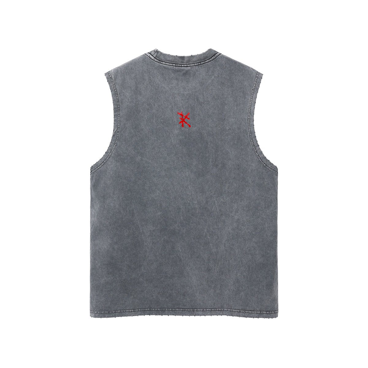 THE FABULOUS Unisex Snow Washed Frayed Hem Tank Top - Rarileto