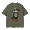 THE PRIME Unisex Washed T-Shirt in Sage Green - Rarileto - Front View