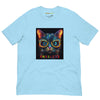 Baby Blue Front View of GLOWING CAT Premium Crewneck T-Shirt