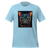 Baby Blue Front Ghost View of GLOWING CAT Premium Crewneck T-Shirt