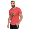 Red Tri-blend Front View on Model of COLIBRI Unisex Tri-blend T-Shirt