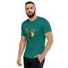 Teal Tri-blend Front View on Model of COLIBRI Unisex Tri-blend T-Shirt