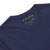 Neck Navy: VINTAGE FIRE DOG Premium Crewneck T-Shirt in Navy (Neck View)