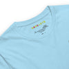 VINTAGE FIRE DOG Premium Crewneck T-Shirt in Baby Blue - Rarileto - Neck Front View