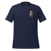 Front Ghost Navy: VINTAGE FIRE DOG Premium Crewneck T-Shirt in Navy (Front Ghost View)