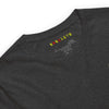 Neck Dark Gray Heather: VINTAGE FIRE DOG Premium Crewneck T-Shirt in Dark Gray Heather (Neck View)